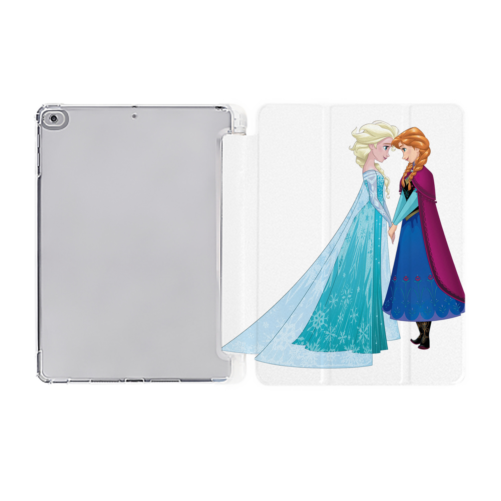 （画像用） アナと雪の女王 アンナ エルサ Frozen Anna Elsa IPad ケース ペン収納付き 三つ折りスタンド PUレザー×シリコン 対応機種9.5/10.5/10.9インチ